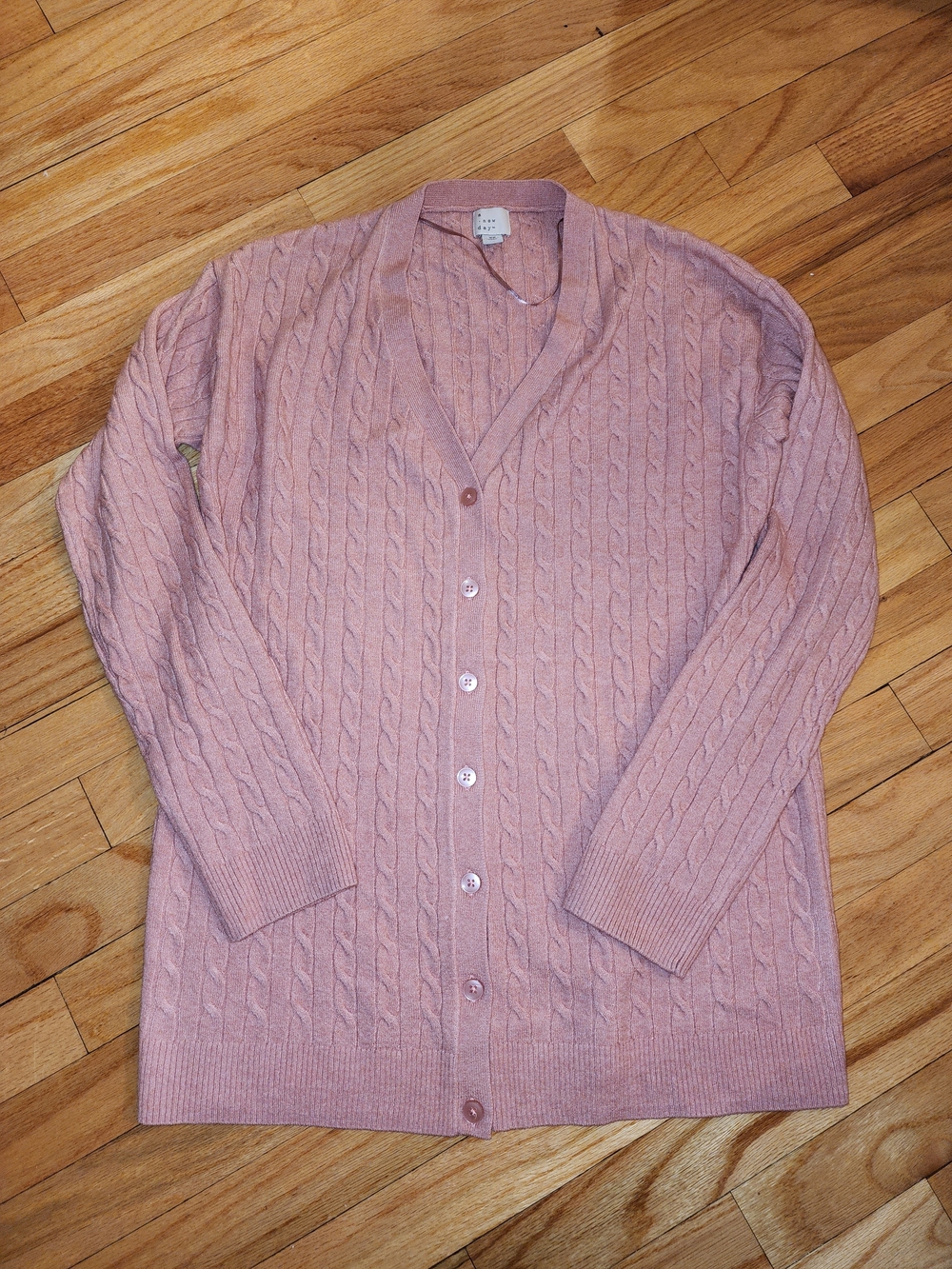 A New Day - Cable-Knit V-Neck Cardigan Sweater